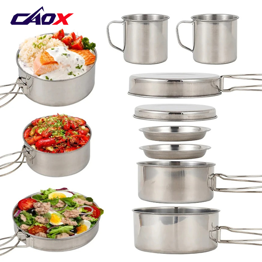 Camping Cooking Set Large - CAOX Juego de Utensilios de Cocina