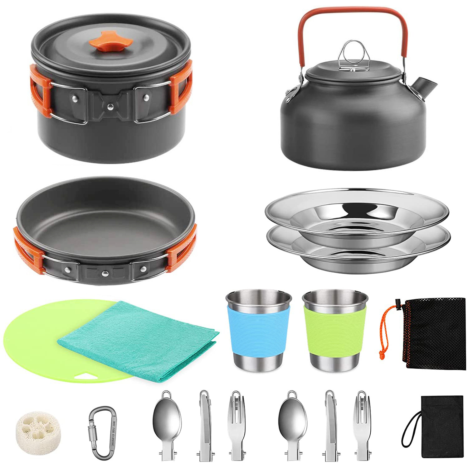 Camping Cooking Pot Set - Juego Completo de Cocina para Acampar