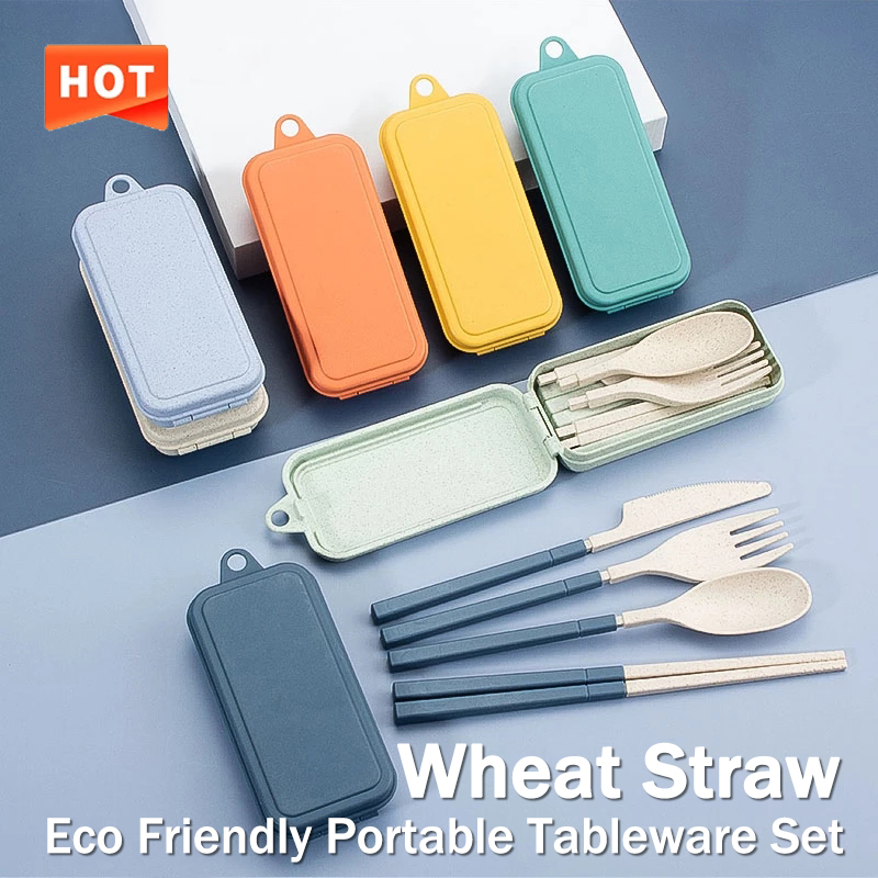 Camping Cooking Cutlery Set - Juego de vajilla portátil de 4