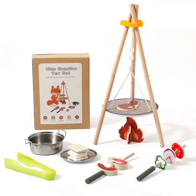 Camping Cooking With Kids - Juego de Juguetes de Madera para