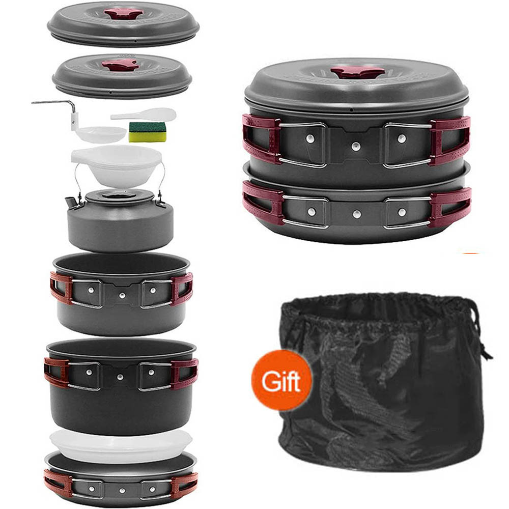 Camping Cooking Pot Set - Juego de picnic de cocina al