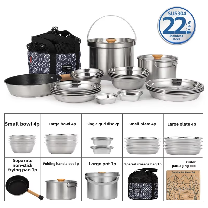 Camping Cooking Pot Set - NOBANA, el más nuevo juego de