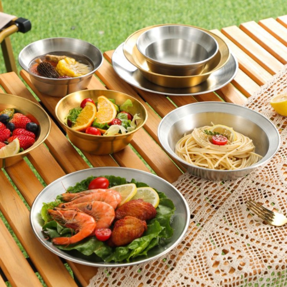 Camping Cooking Disc - Juego de cubiertos de acero inoxidable,