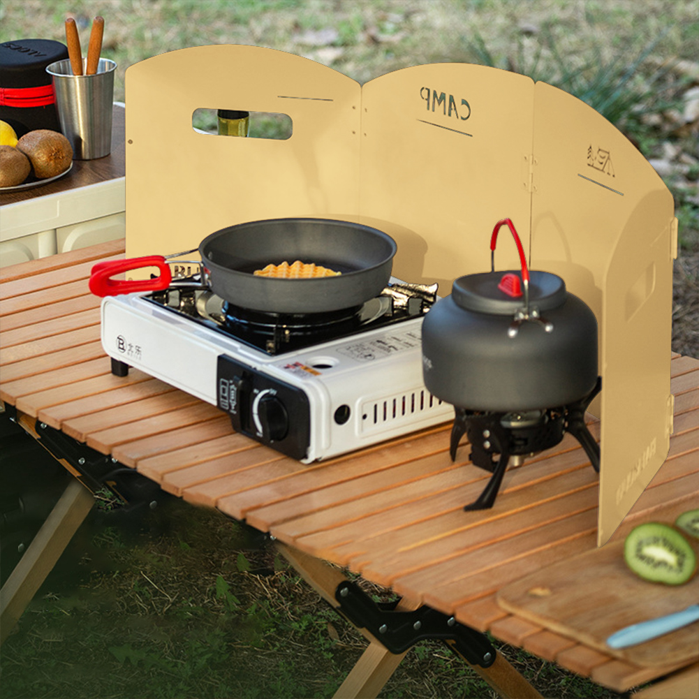 Camping Cooking Fuel - Parabrisas plegable para estufa de Gas