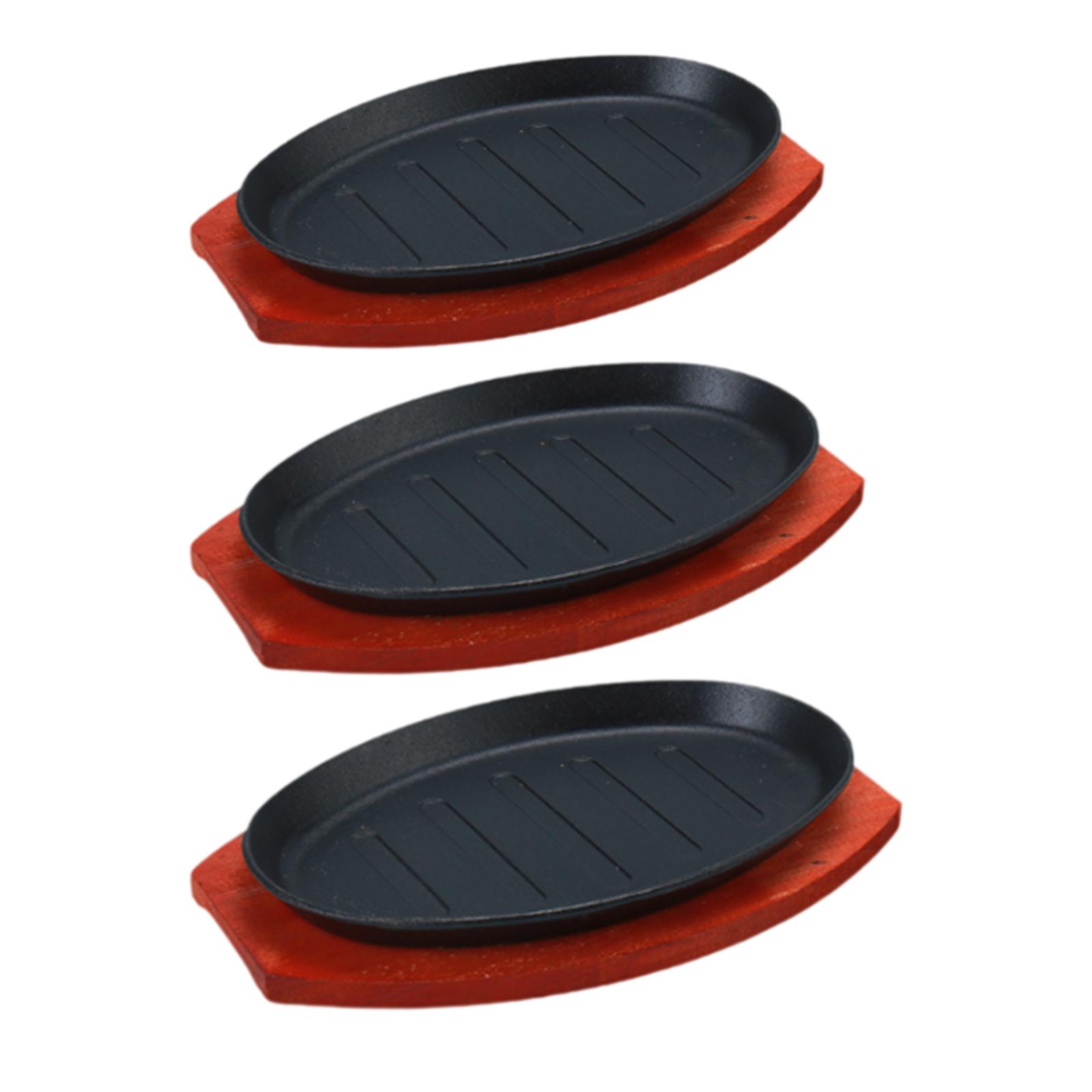 Skillet Cast Iron Camp - Plato de carne de hierro fundido,