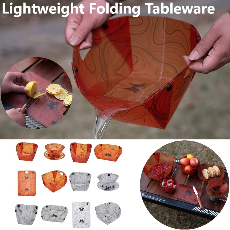 Camping Cooking Disc - Vajilla plegable para acampar, cuenco portátil,