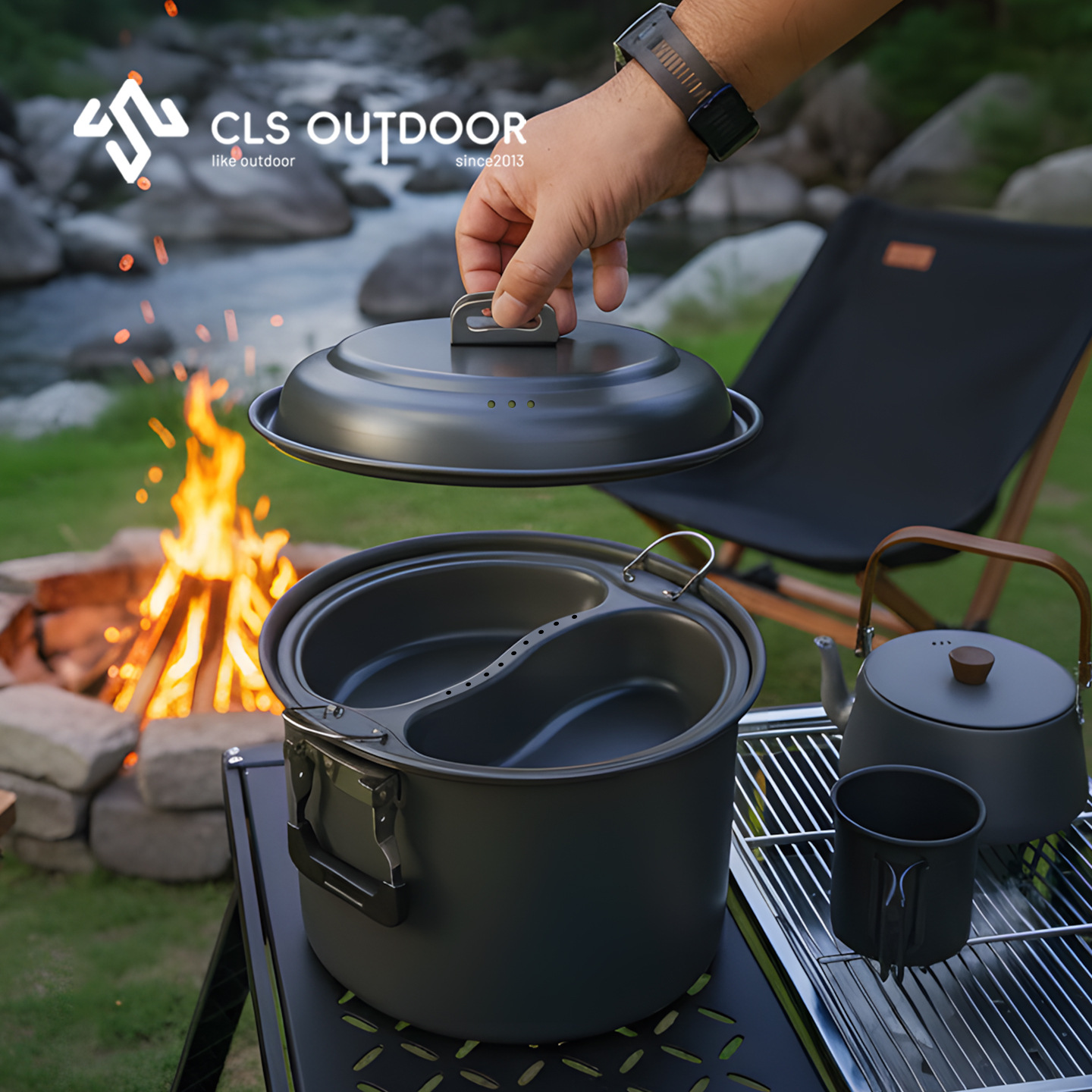 Olla de vapor y cocina de gran - Camping Cooking Set Large reseña y precio