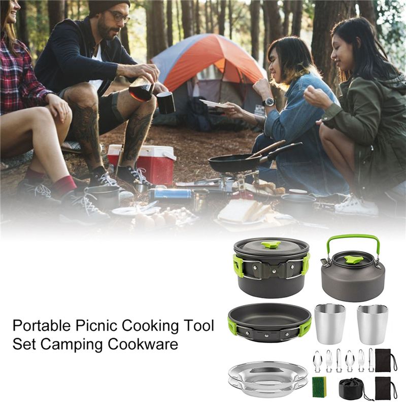 【COMPADORES】Utensilios de coci - Camping Cooking Sets reseña y precio