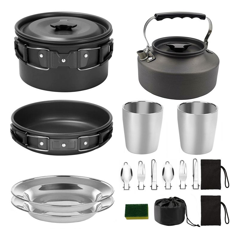 【COMPADORES】Utensilios de coci - Camping Cooking Sets reseña y precio