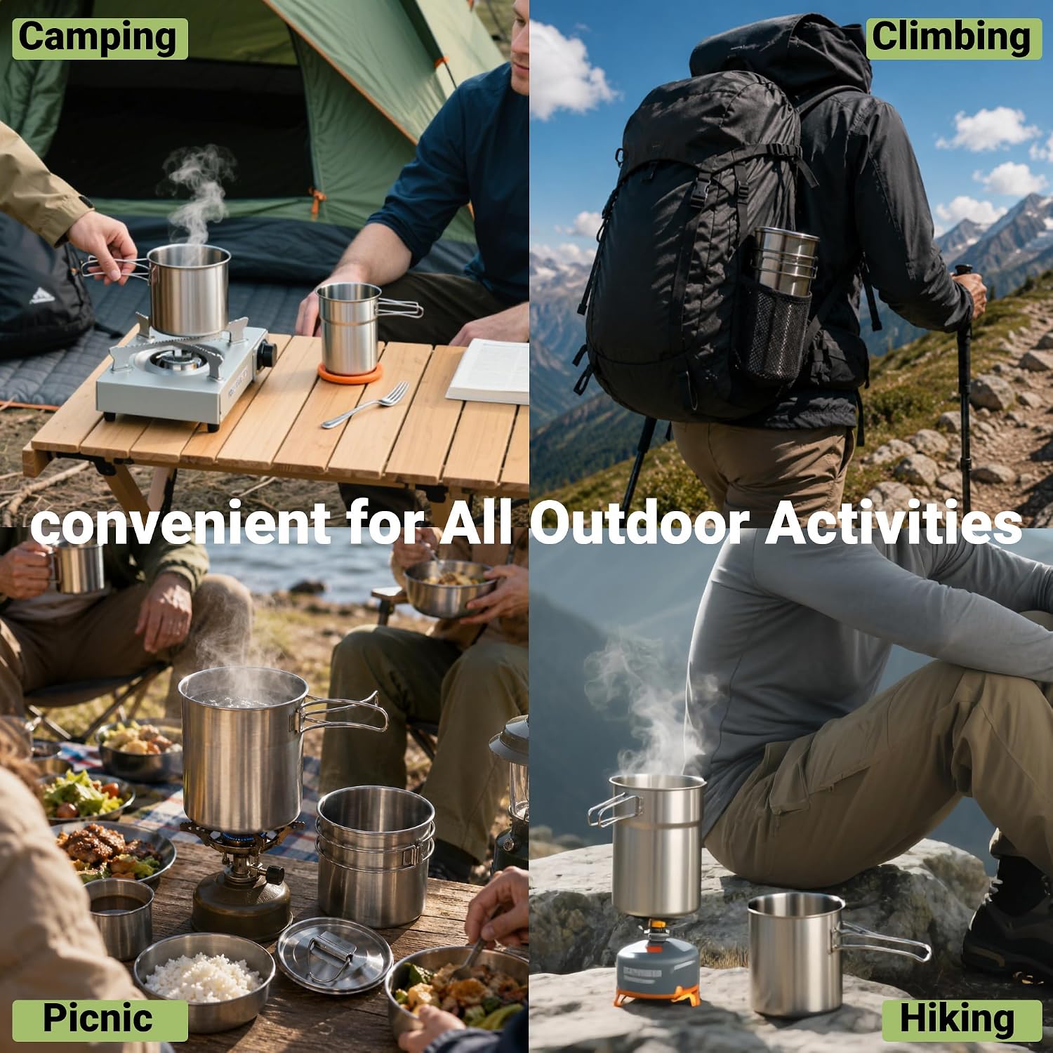 Tazas plegables para acampar,  - Camping Cooking Sets reseña y precio