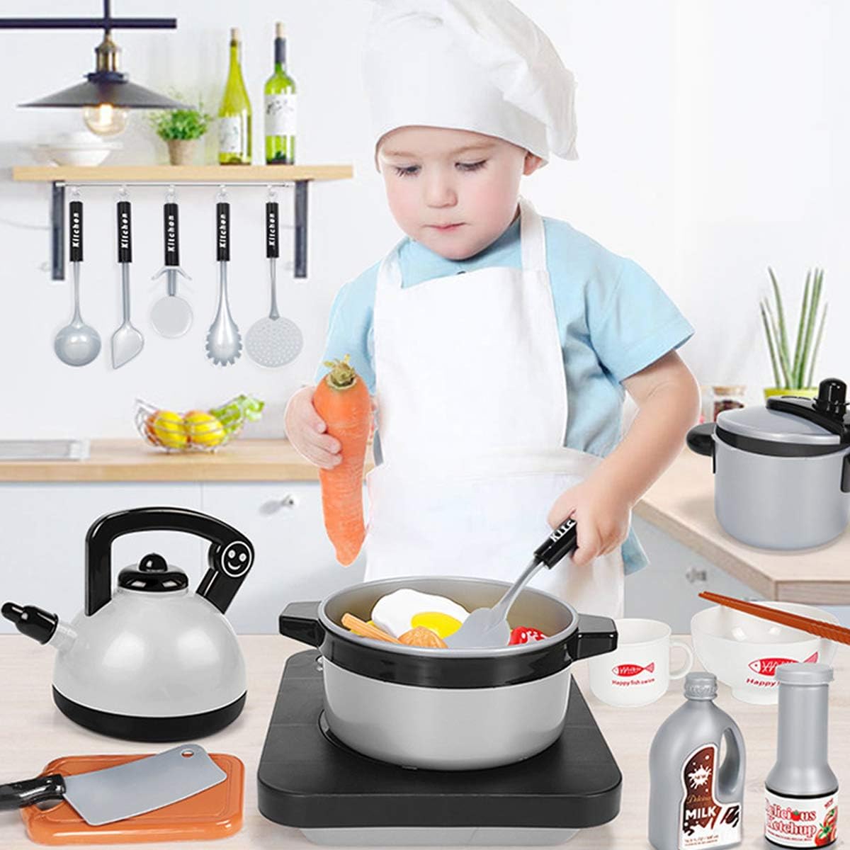 Juego de juguetes de cocina pa - Camping Cooking With Kids reseña y precio