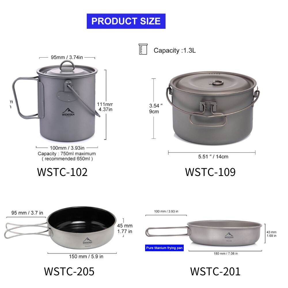 Widesea-vajilla para acampar,  - Camping Cooking Pot Set reseña y precio
