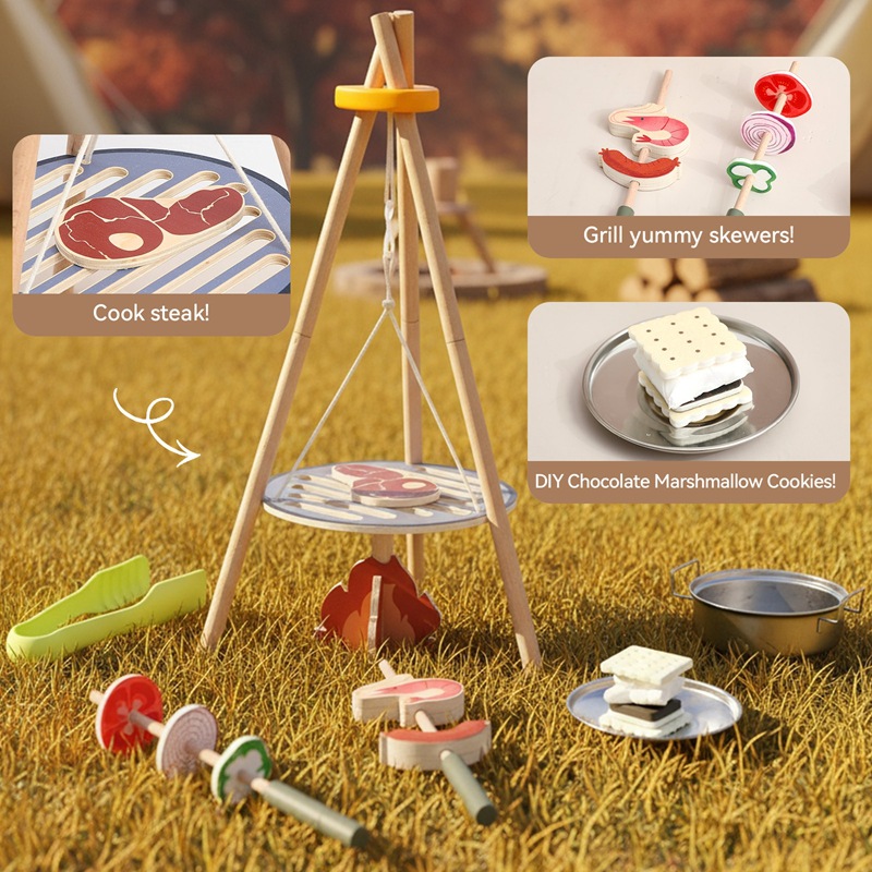 Juego de Juguetes de Madera pa - Camping Cooking With Kids reseña y precio