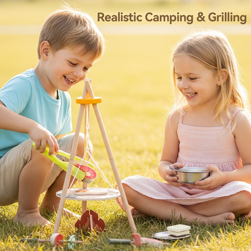 Juego de Juguetes de Madera pa - Camping Cooking With Kids reseña y precio