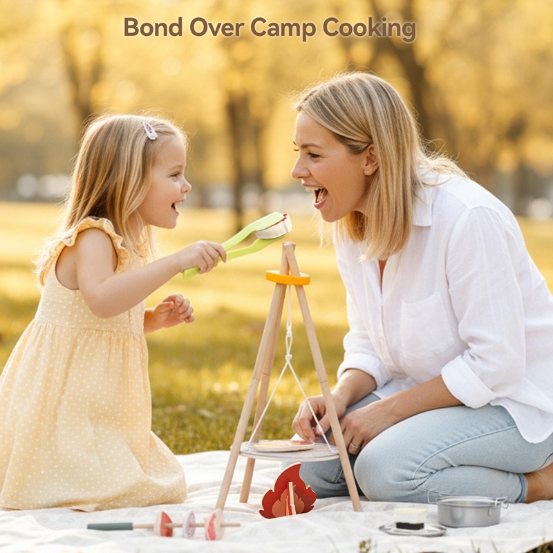 Juego de Juguetes de Madera pa - Camping Cooking With Kids reseña y precio