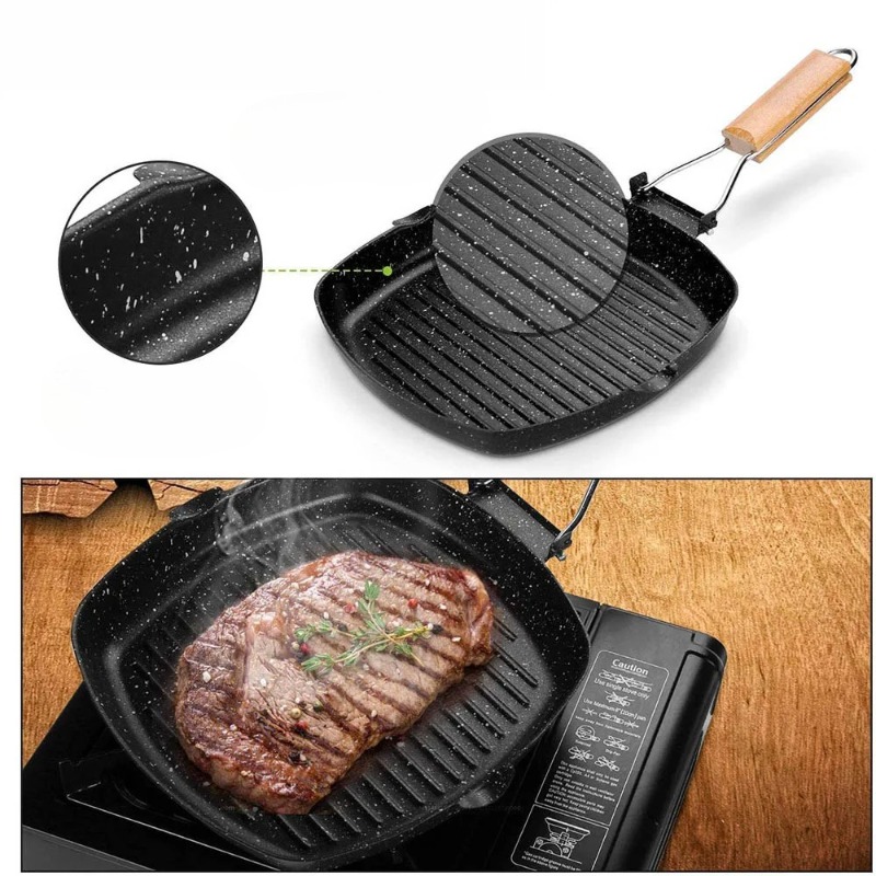 Sartén cuadrada para asar carn - Skillet Cast Iron Camp reseña y precio