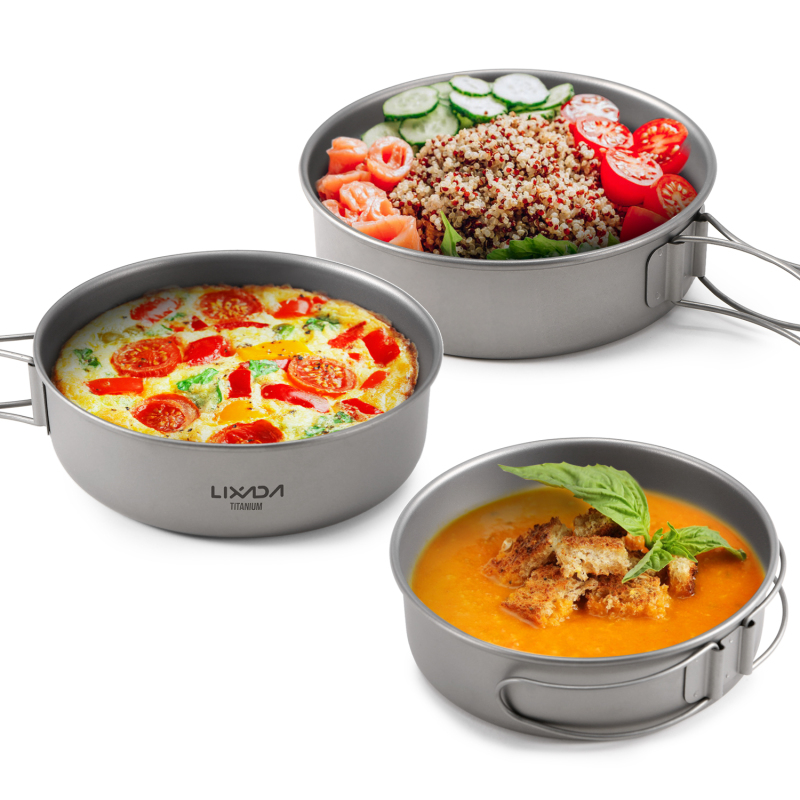 Lixada-cuencos de titanio ultr - Camping Cooking Disc reseña y precio