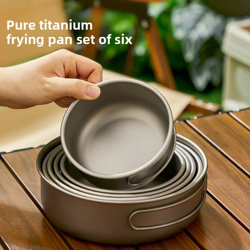 Juego de ollas de titanio para - Camping Cooking Pot Set reseña y precio