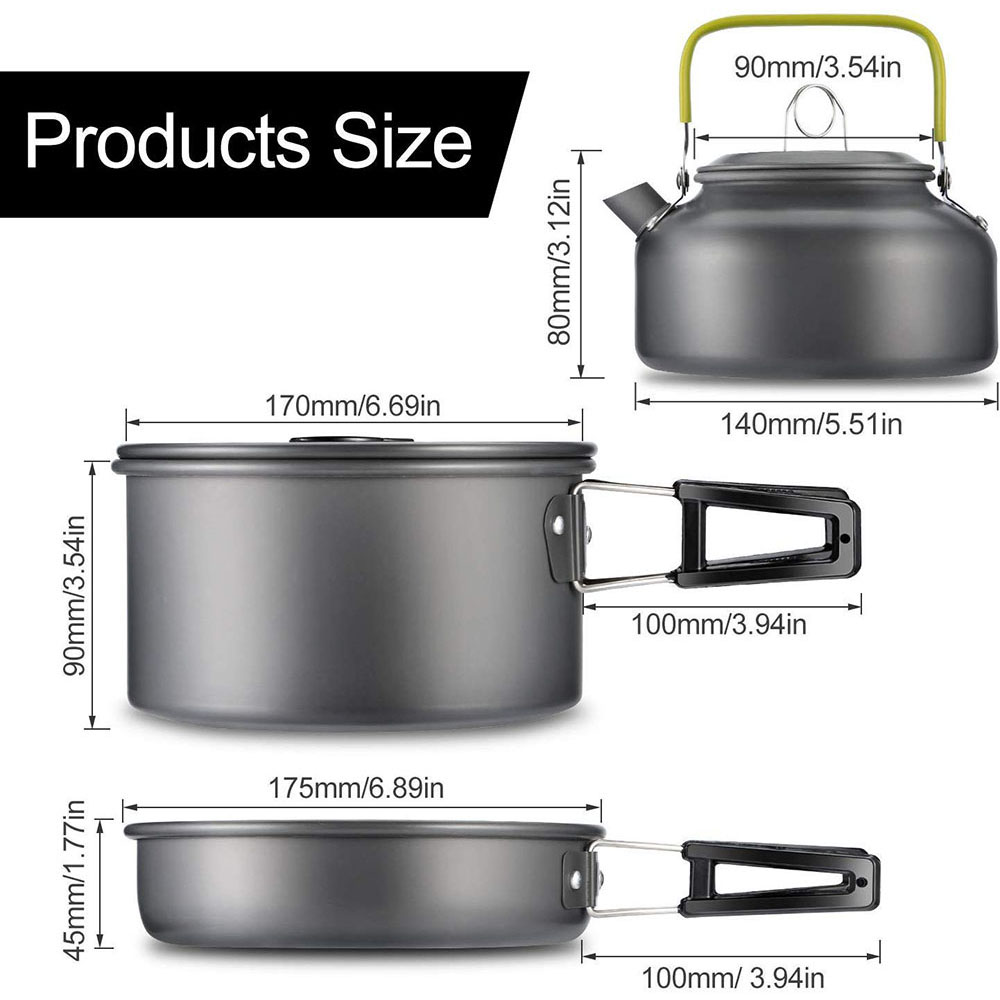 Juego de utensilios de cocina  - Camping Cooking Pot Set reseña y precio