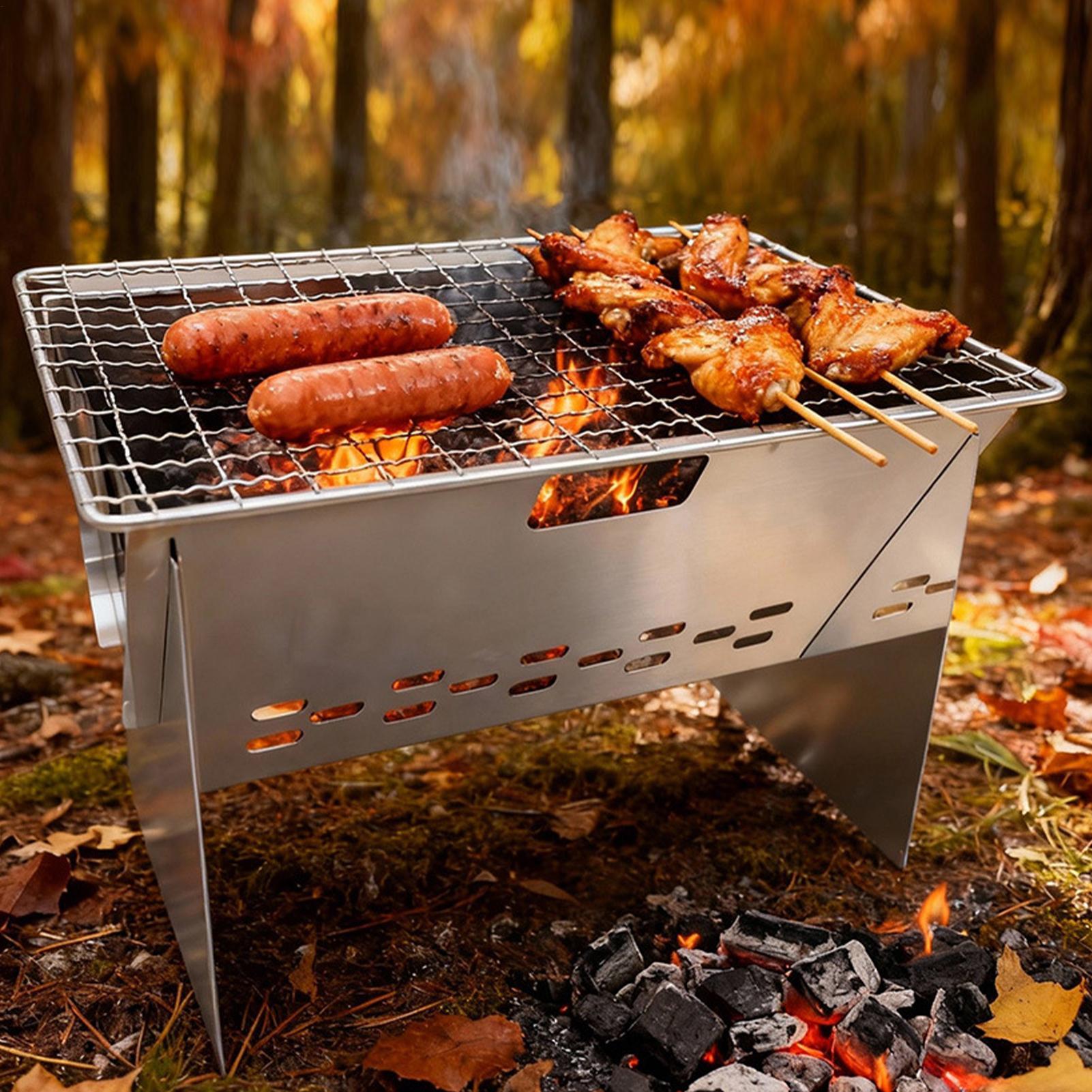 Parrilla de carbón portátil pl - Camping Cooking Fire Stove reseña y precio