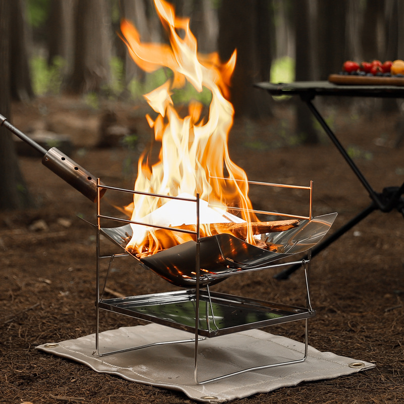 Estufa de leña para acampar, e - Camping Cooking Fire Stove reseña y precio